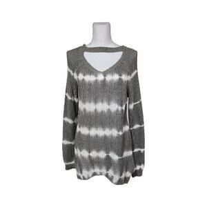 Vintage Havana Tie Dye Sweater Women Size Small Gray Bohemian Neutral Hippie